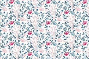 minimal flower pattern with abstract botanical shapes in line art style for digital textile printing kitchen items and pillow cover production vector