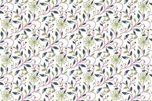 botanical line drawing pattern with floral motifs and repeat structure perfect for wrapping paper textile packaging and fashion prints vector