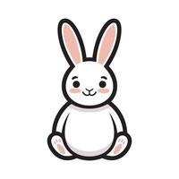 Adorable white bunny with pink cheeks and a friendly smile vector