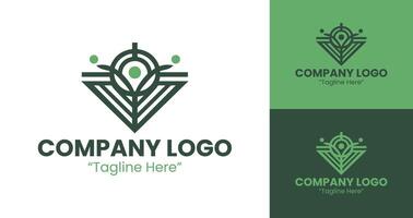 Geometric and Modern Company Logo Design for Business Branding in Green vector