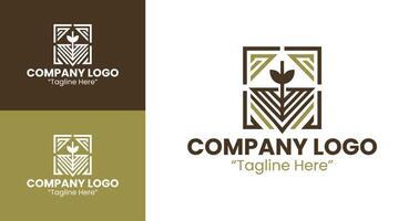 Minimalist Logo with Clean Lines for Eco-Friendly and Nature-Based Businesses in Brown vector