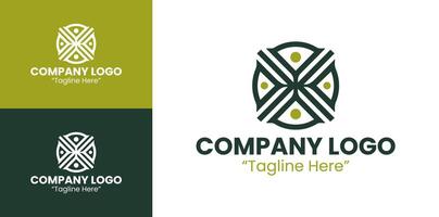 Professional Logo Design with Abstract Geometric Elements for Business Branding in Green vector