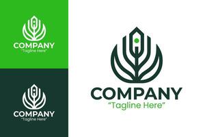 Abstract Artistic Logo Design for Corporate and Business Identity in Green vector