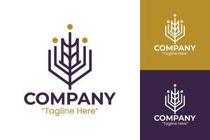 Innovative and Elegant Logo for Startups and Business Branding in Gold and Purple vector