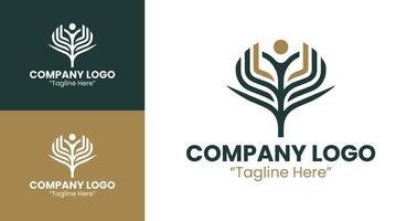 Modern Minimalist Company Logo Design for Professional Branding and Identity in Brown and Green vector
