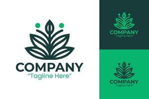 Modern Leaf Inspired Logo for Nature-Based Company Branding in Green vector