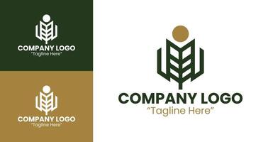 Minimalistic and Dynamic Logo Designs for Digital Marketing Agencies in Gold and Green vector