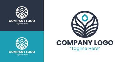 Clean and Modern Company Logo for Branding and Business Identity in Light Teal and Dark Teal vector