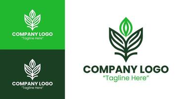 Minimalist Logo Design with Creative Symbol for Corporate and Business Identity in Light Green and Dark Green vector