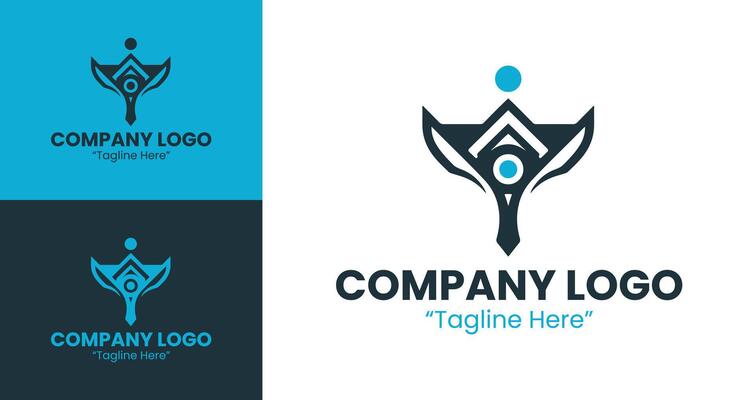 Innovative Company Logo Design for Modern Business Branding and Identity in Light Blue and Dark Blue