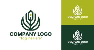Stylish Logo Design with Nature and Growth Themes for Sustainable Business Branding in Light Green and Dark Green vector