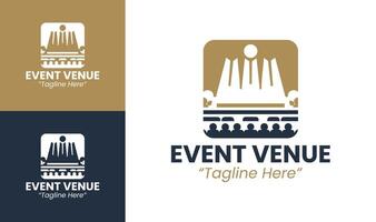 Sophisticated Event Venue Logo Designs Featuring Artistic Typography and Iconic Symbols vector