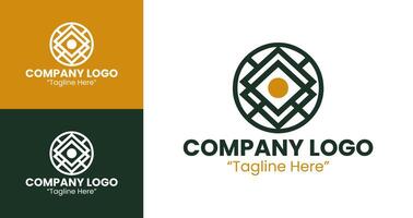 Unique and Creative Abstract Logo Design for Company Branding and Identity in Mustard and Black vector