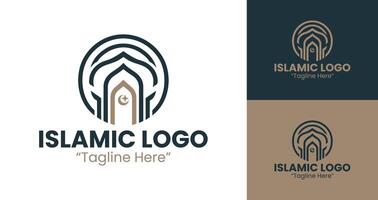Iconic Islamic Logo with Simple Geometric Shapes and Modern Color Scheme vector