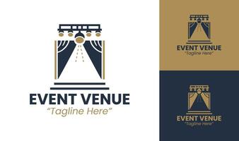 Modern Event Venue Logos with Simple Yet Impactful Designs and Colorful Elements vector