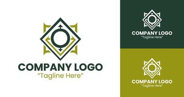 Modern Geometric Logo Design for Creative Agencies and Startups in Green Color vector