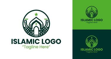 Mosque Logo Design for Branding with Modern Islamic Architecture vector