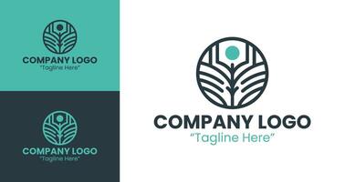 Abstract Minimalist Logo Design for Modern Business Identity in Tosca Green vector