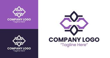 Creative and Unique Corporate Logos for Business Branding and Identity in Purple vector