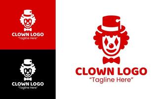 Professional Red Clown Logo for Fun Entertainment and Events vector