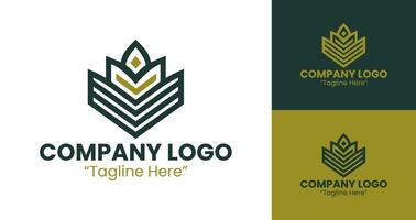 Professional and Custom Logo Design for Business Branding and Corporate Identity in Gold and Dark Green vector