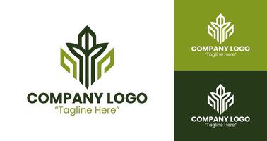 Elegant and Professional Logo Design for Business and Branding in Olive Green and Dark Green vector