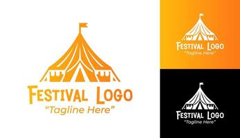 Modern and Iconic Festival Logos with Tent for Event Branding vector
