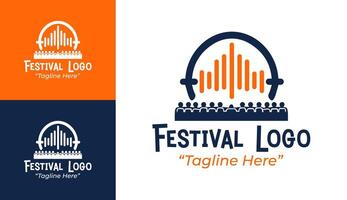 Sophisticated Festival Logos with Clean Lines and Elegant Shapes for Events vector