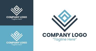 Modern Custom Logos for Branding Corporate and Business Identity in Sky Blue and Dark Blue vector