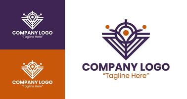 Sophisticated Company Logos for Modern Business Branding Solutions in Mustard and Purple vector