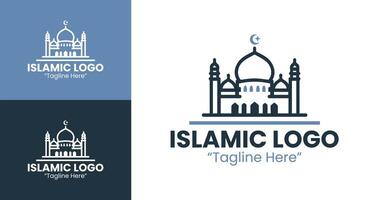 Minimalist Islamic Branding Logos with Dome, Crescent, and Mosque Elements vector