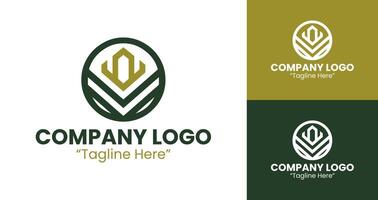 Unique Symmetrical Logo Design for Brand Identity and Business Branding in Brown and Dark Green vector