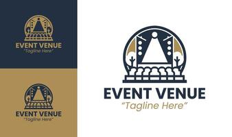 Creative Event Venue Logos with Dynamic Shapes and Eye-catching Color Contrast vector