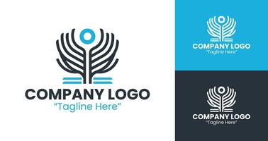 Sleek and Modern Logo Designs for Business Identity and Branding in Blue Color vector