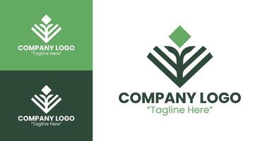 Minimalist and Professional Business Logos for Corporate Identity Branding in Green Color vector