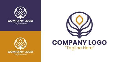 Modern Minimalist Abstract Logo Design for Corporate Branding in Orange and Purple vector