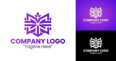 Sophisticated Logo Designs for Business and Corporate Branding Solutions in Purple Gradient vector