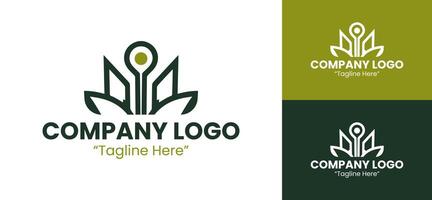 Minimalist Abstract Business Logo for Corporate Identity and Branding in Olive Green vector
