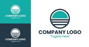 Unique and Stylish Logos for Business Branding and Corporate Identity Design in Teal Color vector