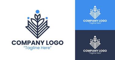 Modern Company Blue Logo with Clean Lines for Business Identity and Branding vector
