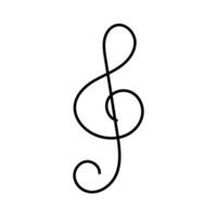 Treble clef notes isolated on white background. Music Symbol. vector