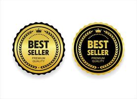 Best Seller Gold and Black Badge Premium Label for Product Highlights and Promotions vector