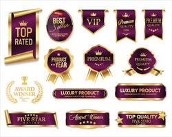 Premium quality product labels and badges vector