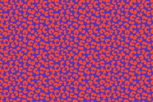 Seamless leopard print pattern with bold orange spots on a vivid blue background. Trendy animal skin design for fashion, textiles, packaging, modern digital projects vector