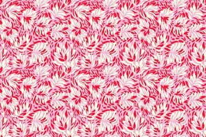 Seamless floral pattern with abstract hand drawn petals in shades of pink, red, and white. The expressive brushstroke texture adds a modern and artistic touch, perfect for textiles, packaging vector