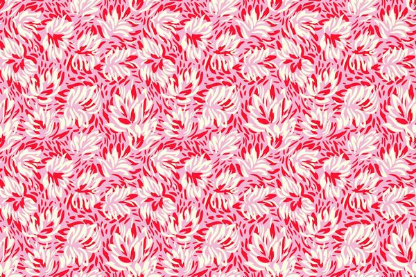 Seamless floral pattern with abstract hand drawn petals in shades of pink, red, and white. The expressive brushstroke texture adds a modern and artistic touch, perfect for textiles, packaging