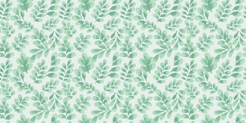 Seamless pattern with hand painted watercolor leaves in pastel mint, green tones on a light background. Organic botanical style for textiles, wallpapers, packaging, modern design