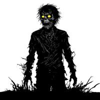 A zombie portrait on a white background. vector