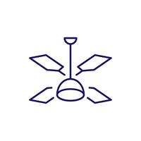 Lamp with Fan Minimalistic Linear Pictogram for Web and Graphic Design, Apps, Banners, Social Network and Cards vector