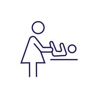 Baby Swaddling Minimalistic Thin Outline Icon for Web and Graphic Design, Apps, Banners, Social Network and Cards vector